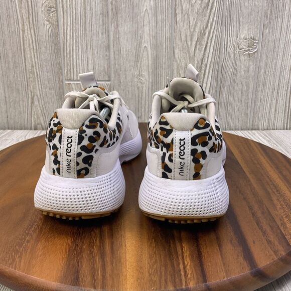 Nike React Escape Running Shoe White Leopard Womens Size 10 Sneakers DM3083-100 - Picture 5 of 11